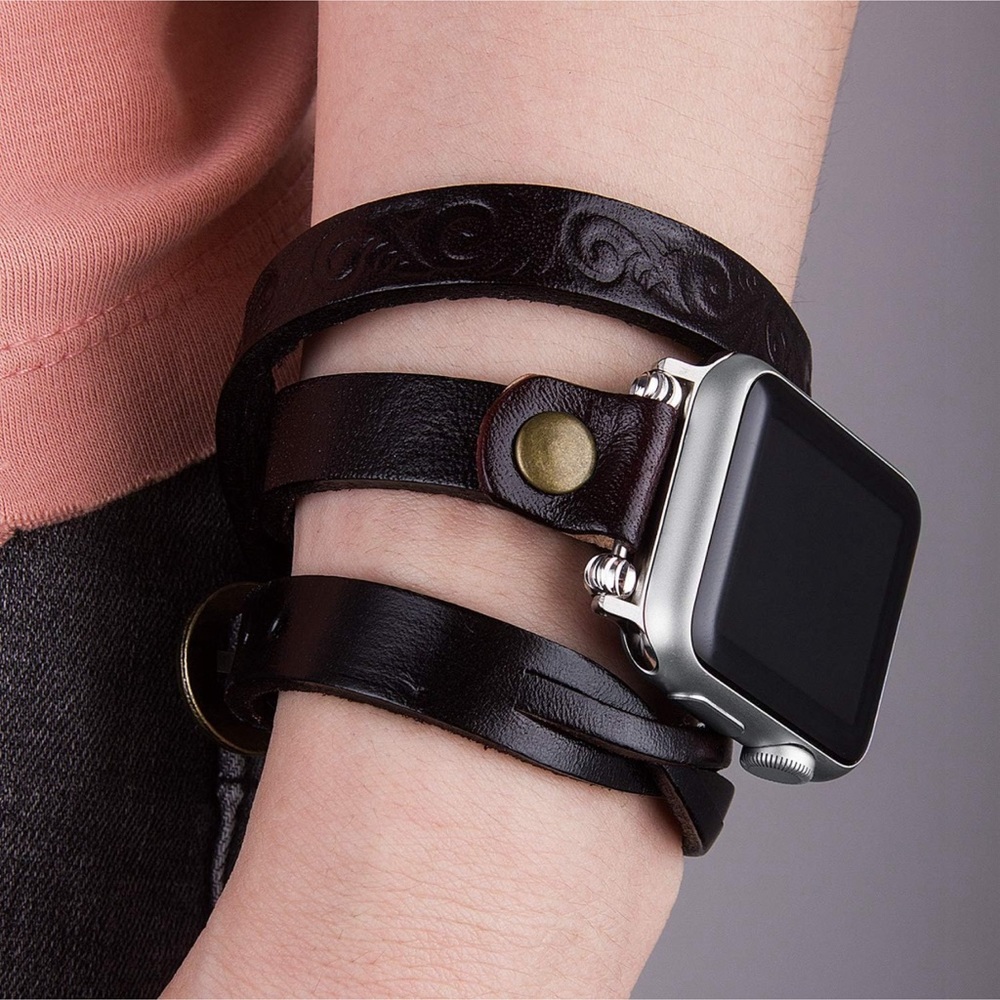 Vikoros Leather Wrap Band for Apple Watch 38/40/41/42/44/45/49mm Women
